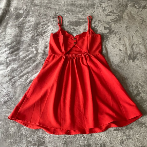 Market and Spruce Red Scallop Neck Dress - Picture 6 of 11